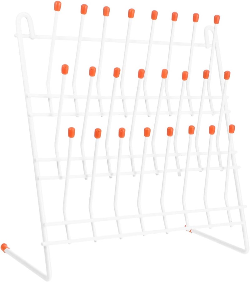 PartyKindom Laboratory Drip Rack Test Tube Peg Drying Holder for Beakers and Vials Lightweight Metal Drain Rack for Lab Glassware Storage - Image 1